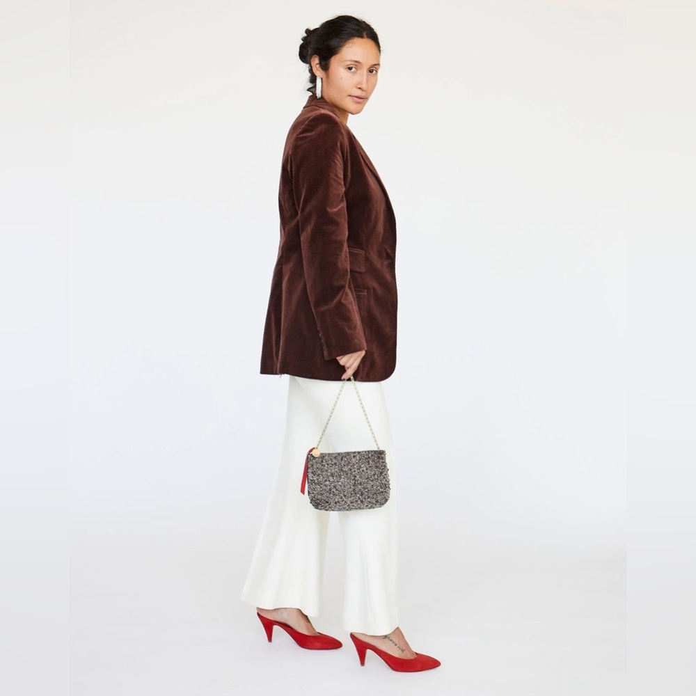 Clare V Estelle Hematite Beaded Bag